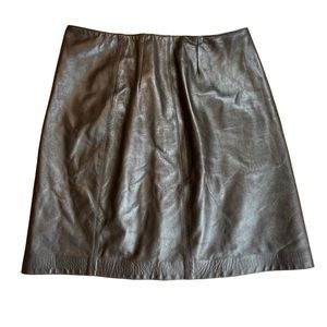 Vintage Oscar De La Renta Leather Holiday Mini Skirt